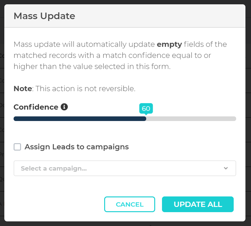 Mass Update matched records
