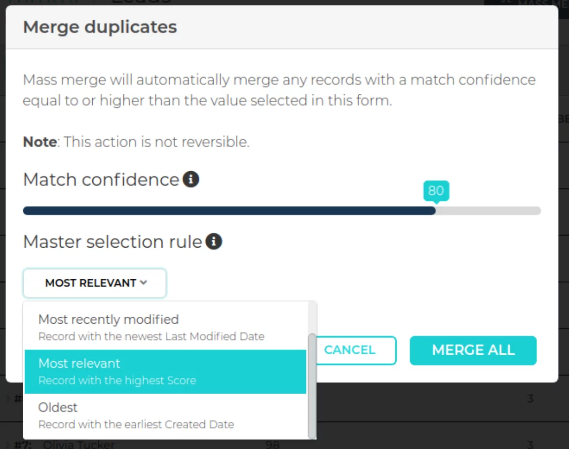 Merge Duplicates Master Record Rule