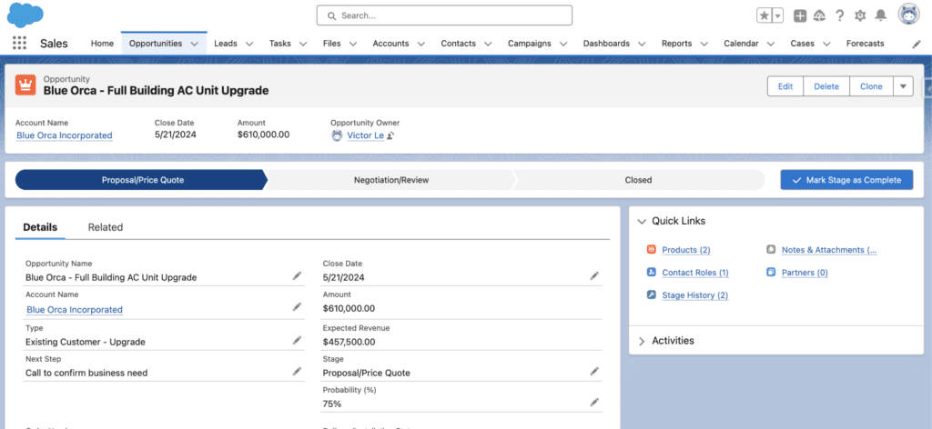 Renewal Record Type in Salesforce