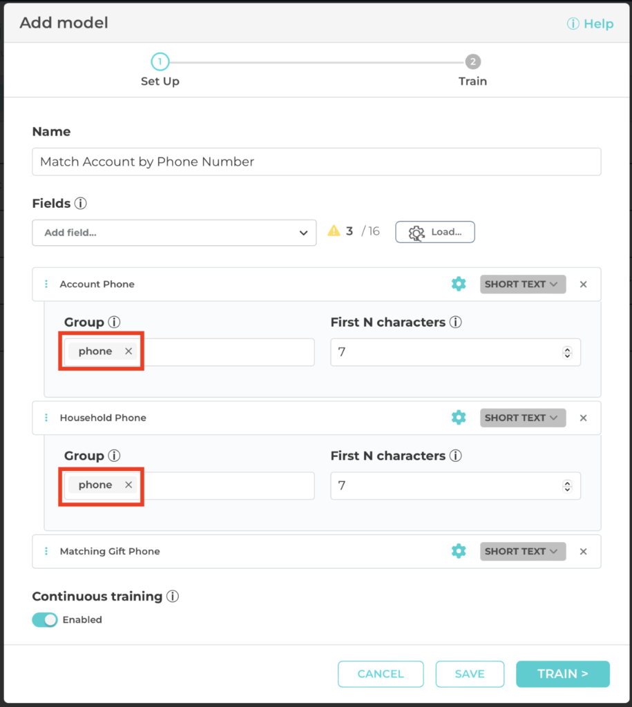 compare characters in field values
