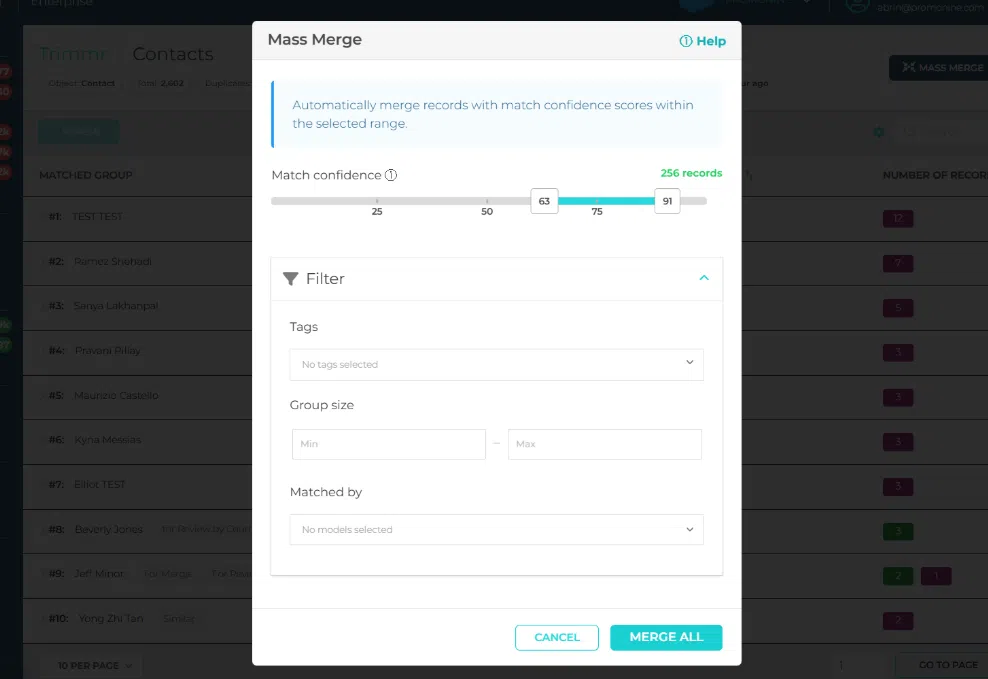 Pin-Point Precision for Mass Actions