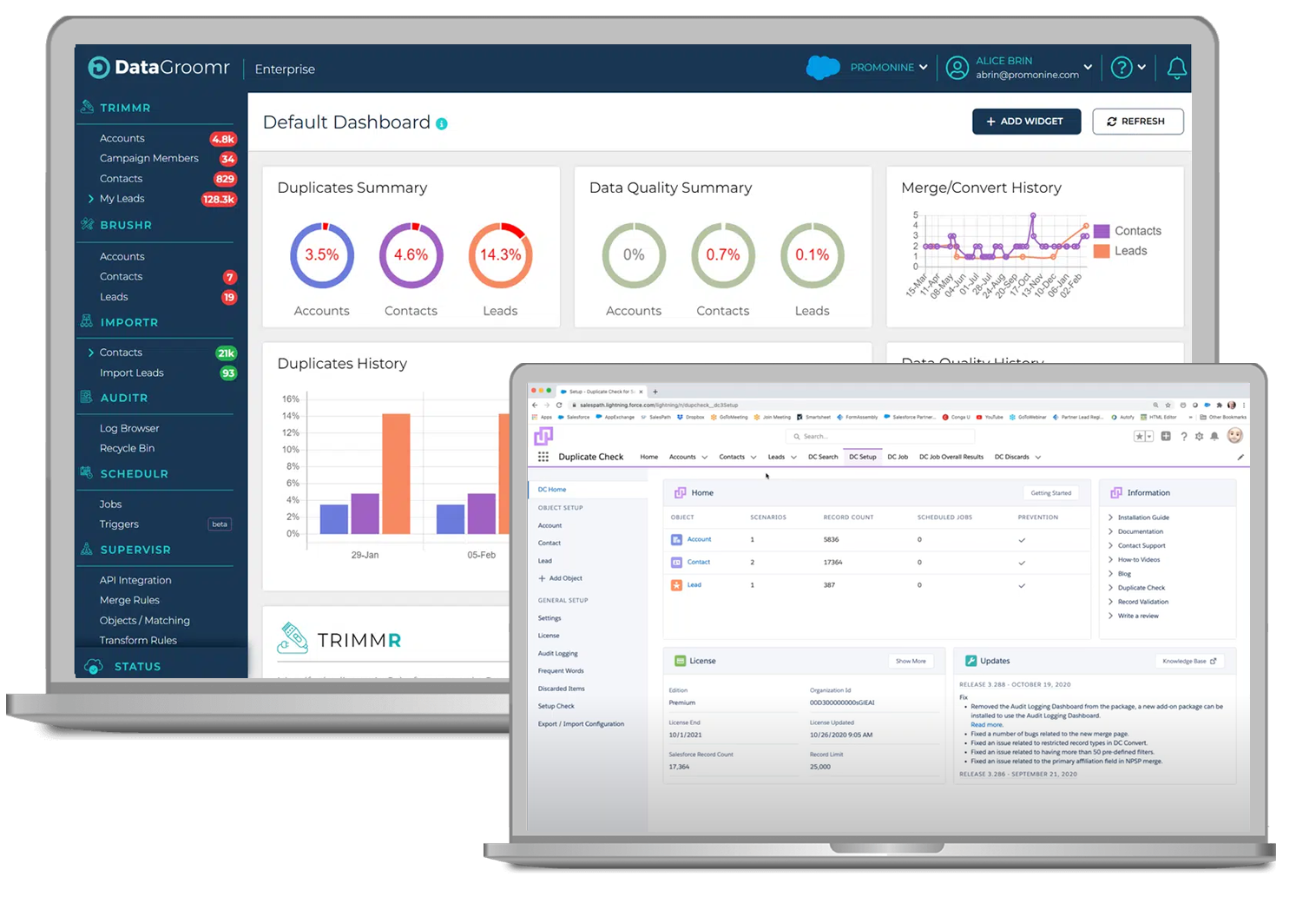 datagroomr vs duplicate check