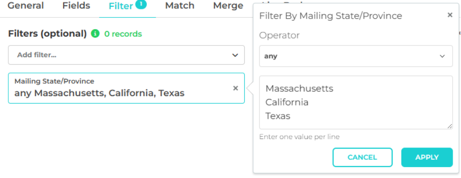 Multi-Value Dataset Filters 