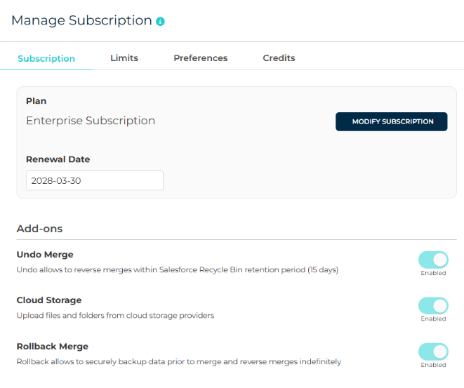 manage subscription