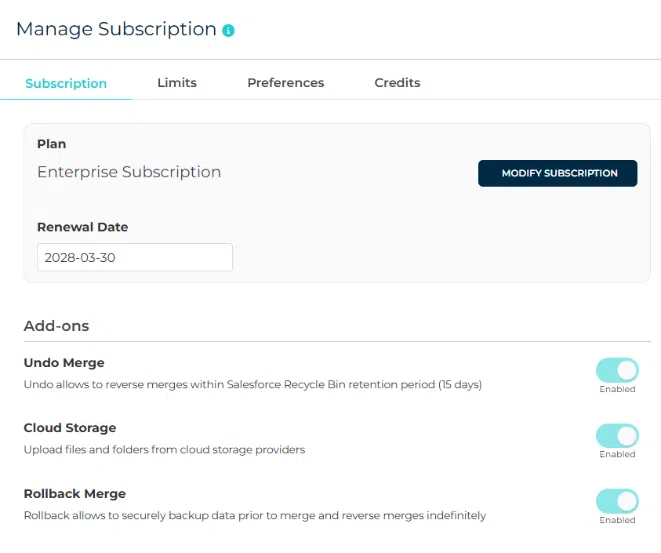 manage subscription
