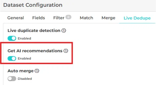 dataset configuration