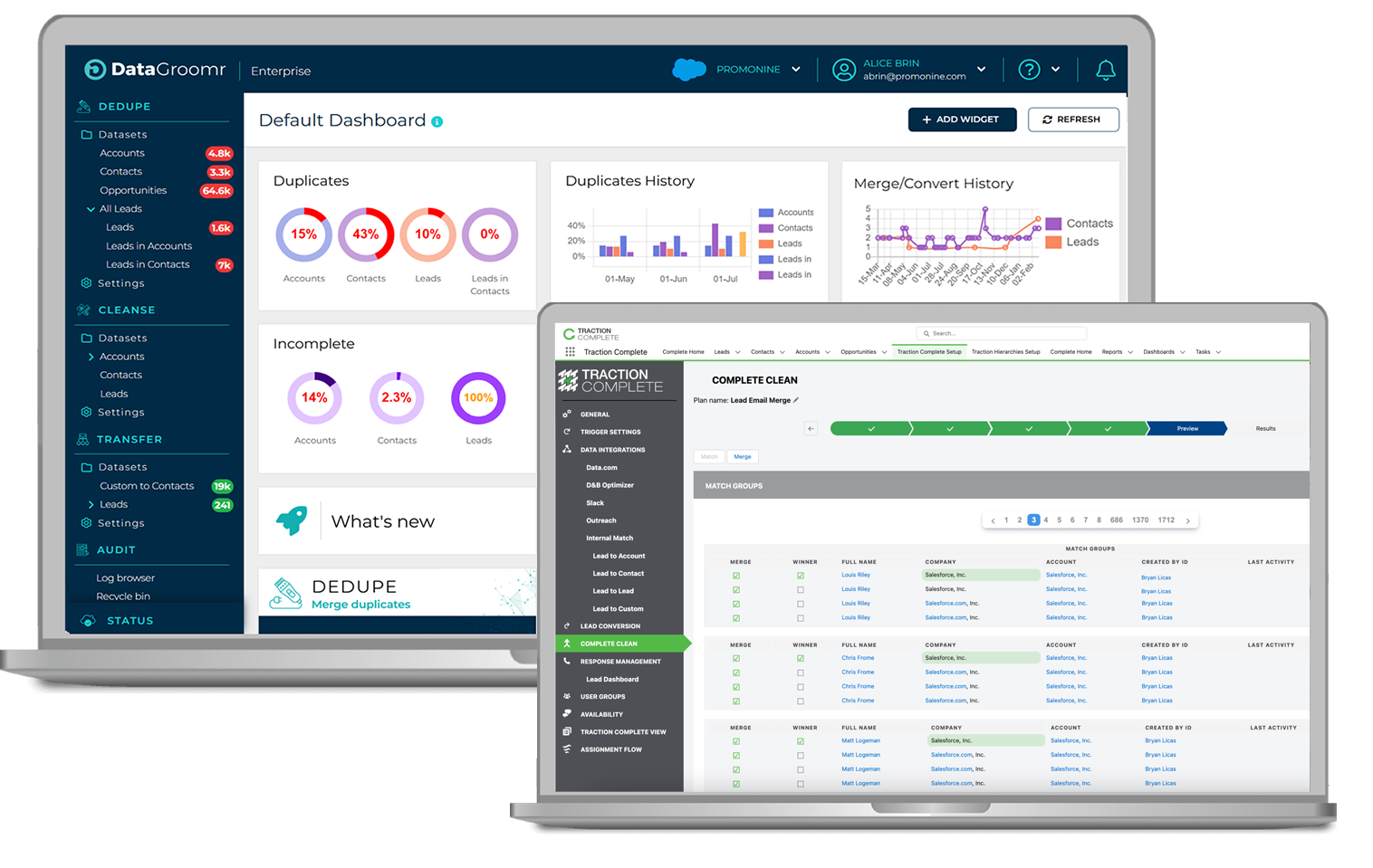 DataGroomr vs. Traction Complete
