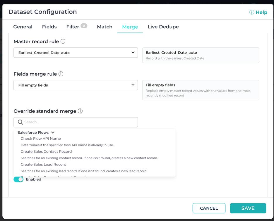 Override standard Salesforce merge