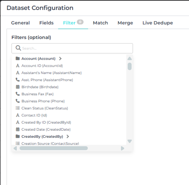 dataset configuration