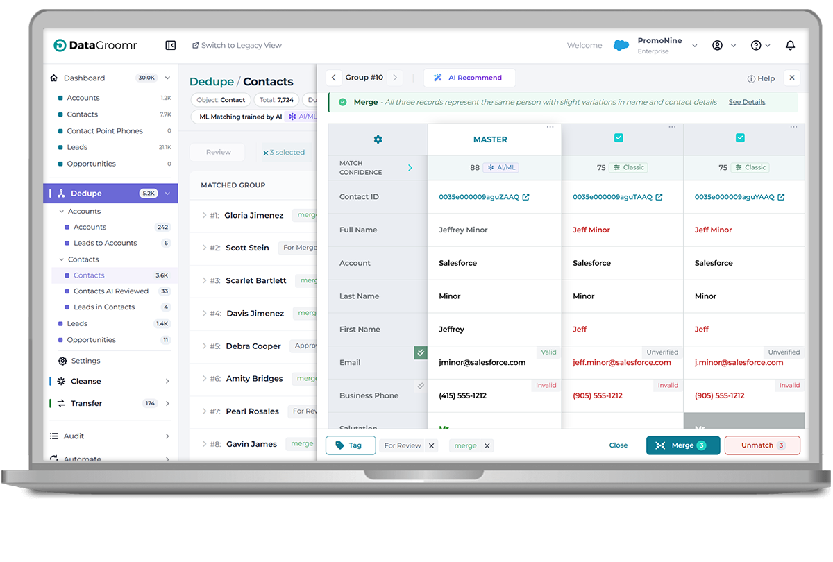 salesforce merge