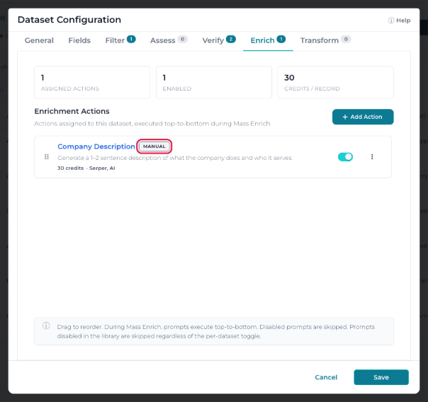dataset configuration