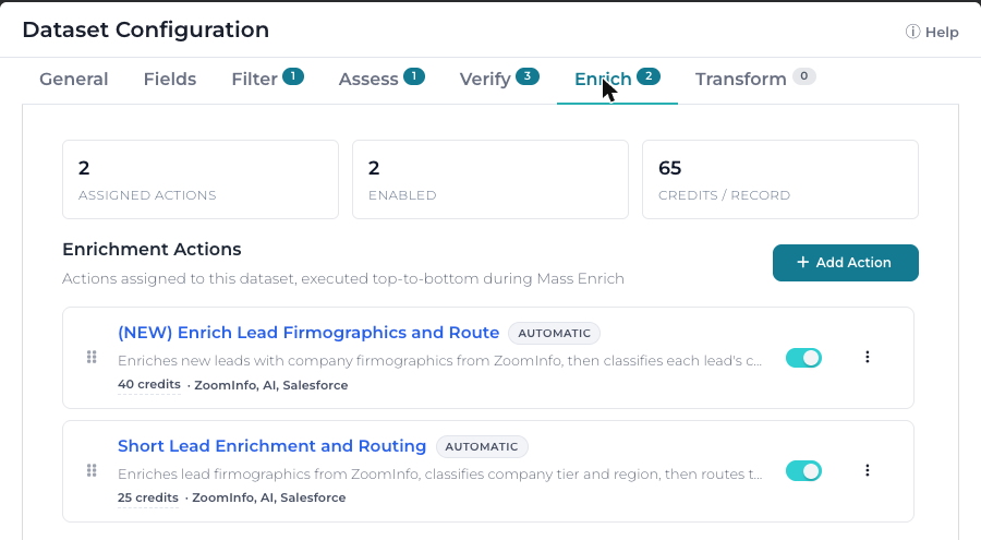 dataset configuration