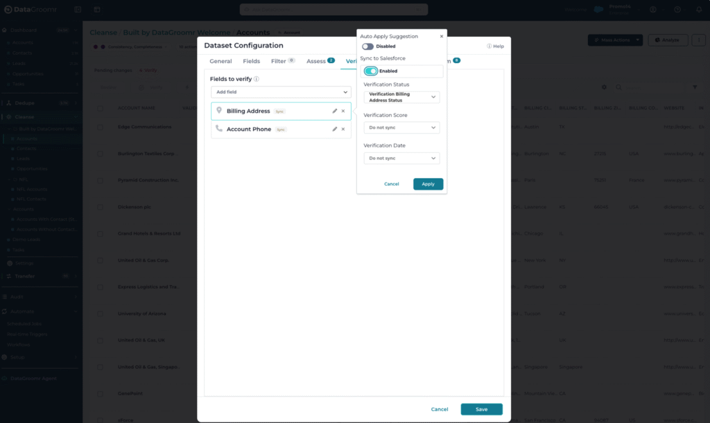 sync to salesforce